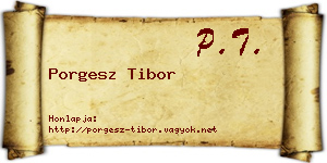 Porgesz Tibor névjegykártya